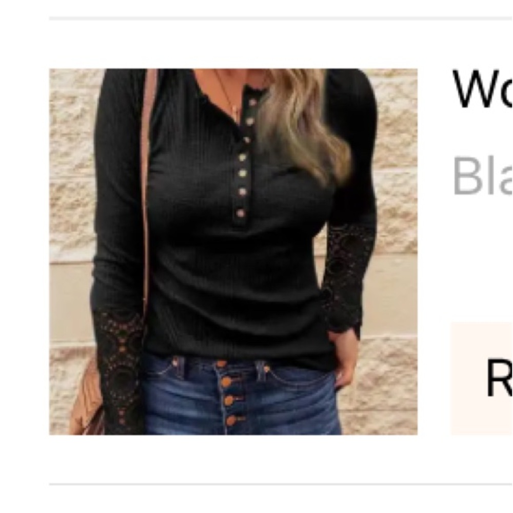 Long sleeve shirts with lace accents